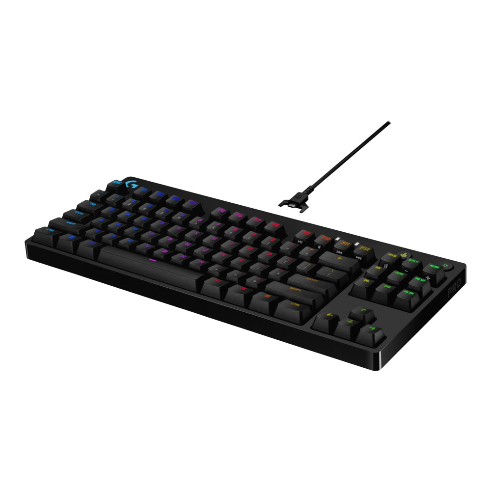 Logitech G Pro Mechanical Gaming Keyboard - Keyboard - backlit - USB - key switch: GX Blue Clicky - black