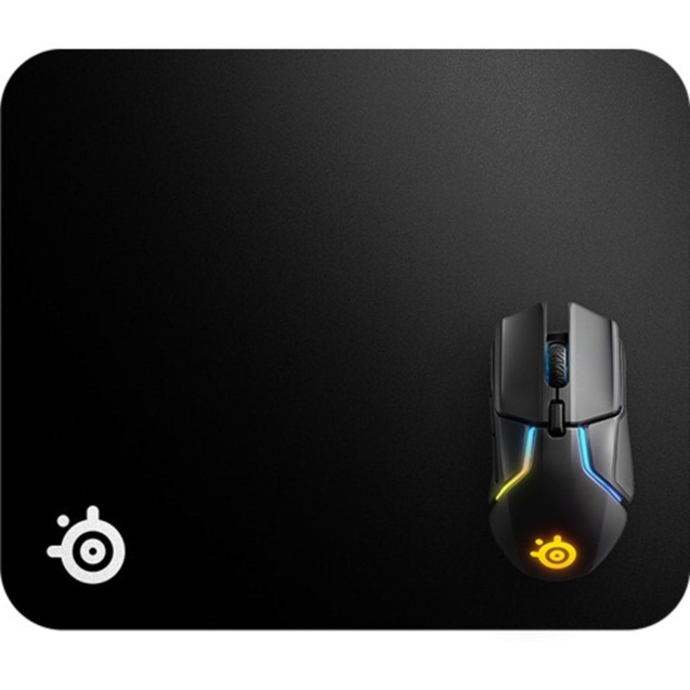 SteelSeries Cloth Gaming Mouse Pad - 0.24in x 17.72in x 15.75in Dimension - Black Monochrome - Rubber, Fabric - Anti-slip