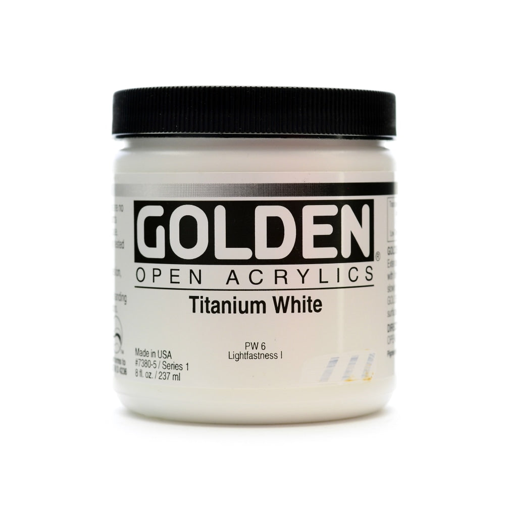 Golden OPEN Acrylic Paint, 8 Oz Jar, Titanium White