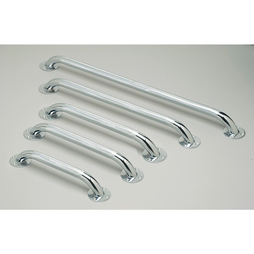 Medline Knurled Grab Bars, 32in, Chrome, Case Of 3