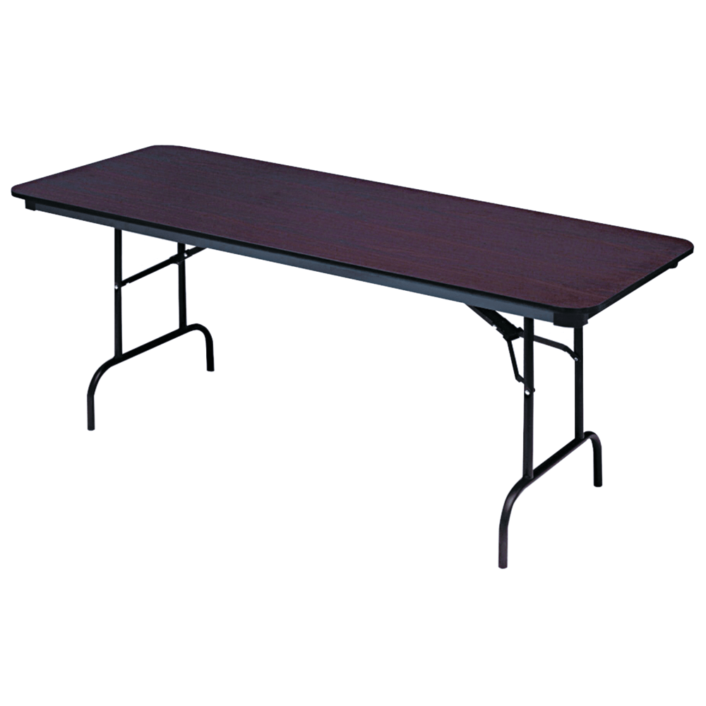 Iceberg Premium Wood Laminate Folding Table, Rectangular, 72inW x 30inD, Mahogany/ Brown