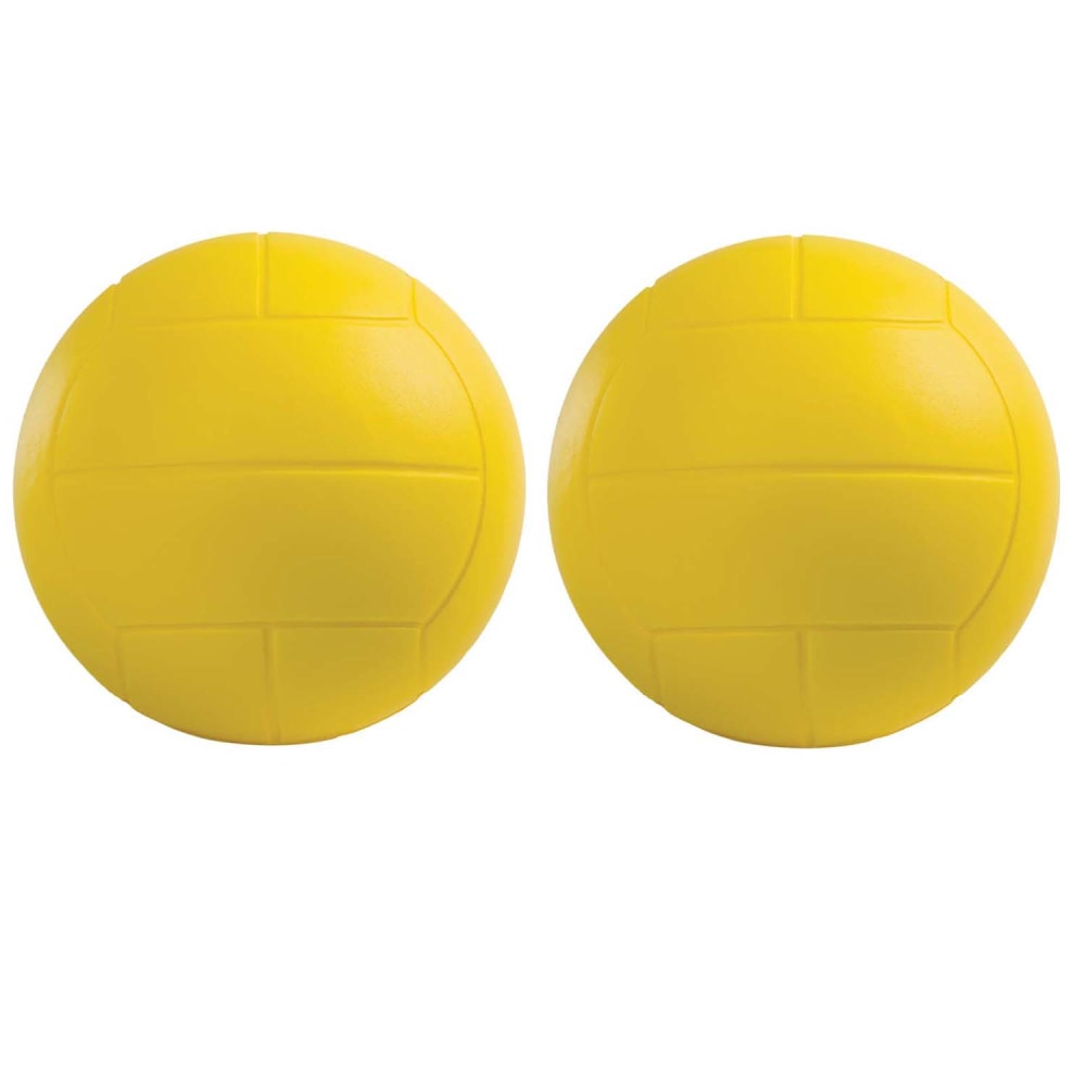 Champion Sports Coated High Density Foam Volleyballs, 7-1/2in, Yellow, Pack Of 2 Balls