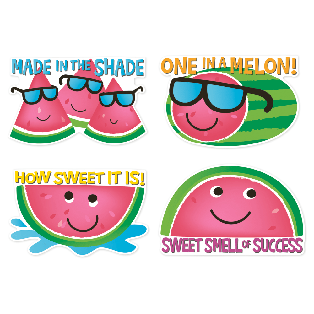 Eureka Jumbo Scented Stickers, Watermelon, 12 Stickers Per Pack, Set Of 6 Packs