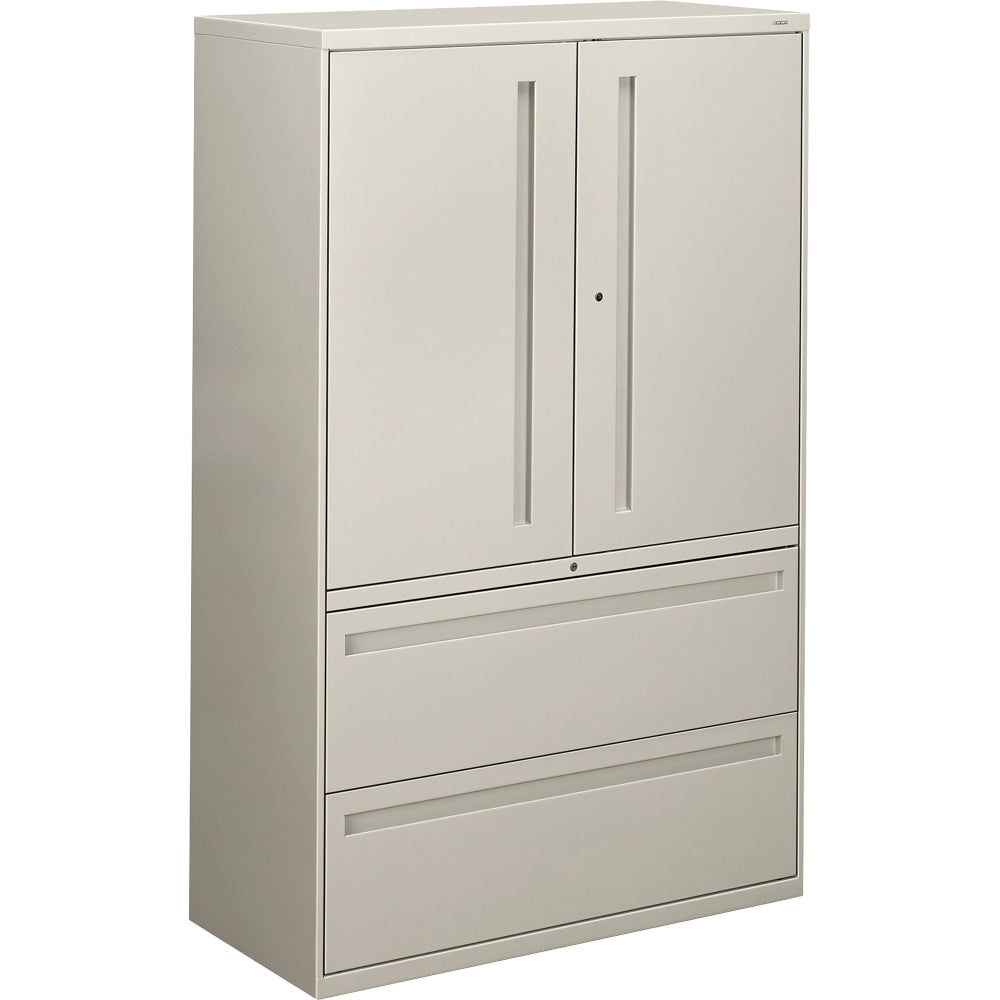 HON Brigade 700 Combo 42inW x 19-1/4inD Lateral 2-Drawer File Cabinet, Light Gray