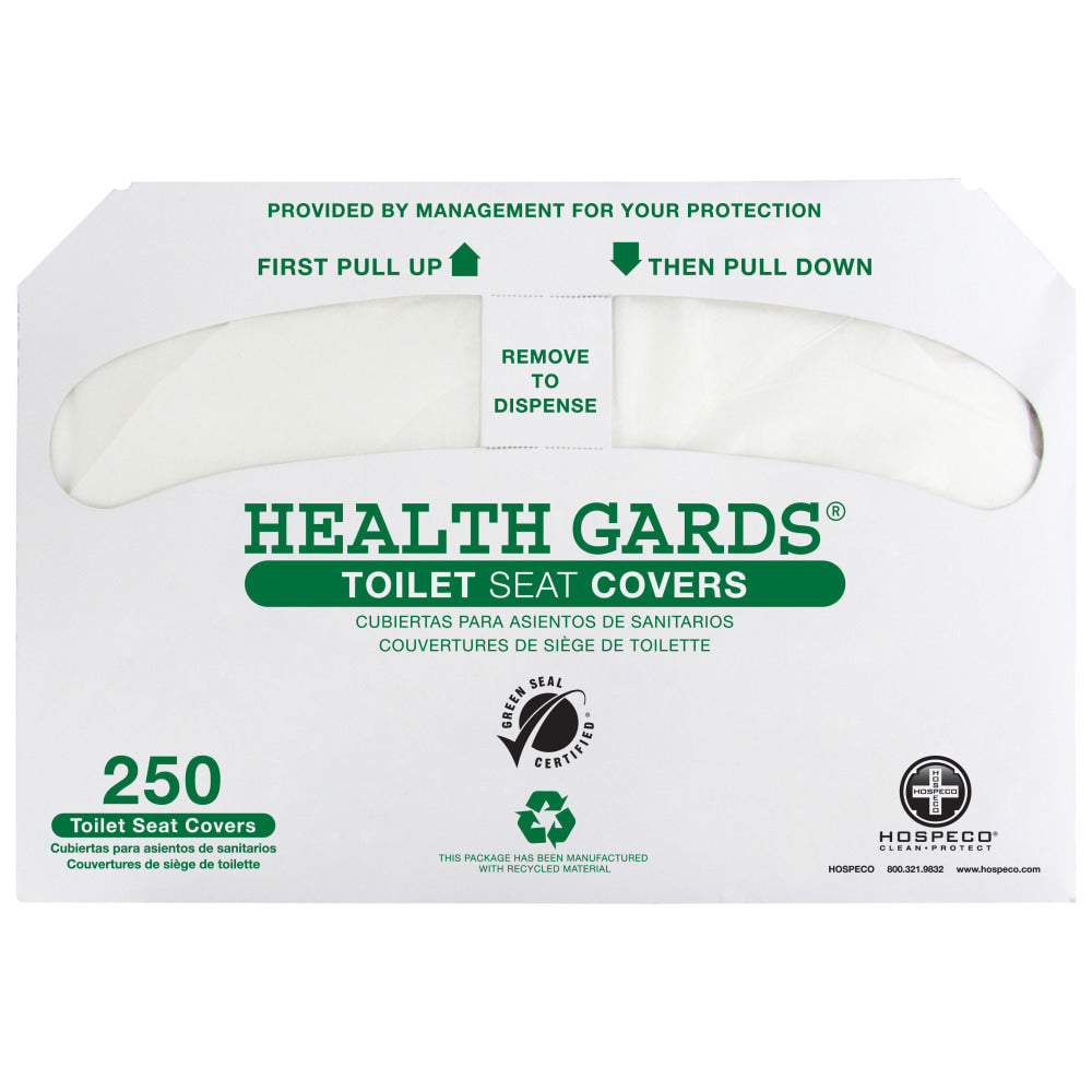 Hospeco Health Gards Recycled Toilet Seat Covers, 100% Recycled, Pack Of 5,000 Covers