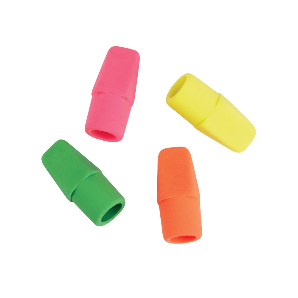 Office Depot Brand Neon Eraser Caps, Assorted Colors, Pack Of 12