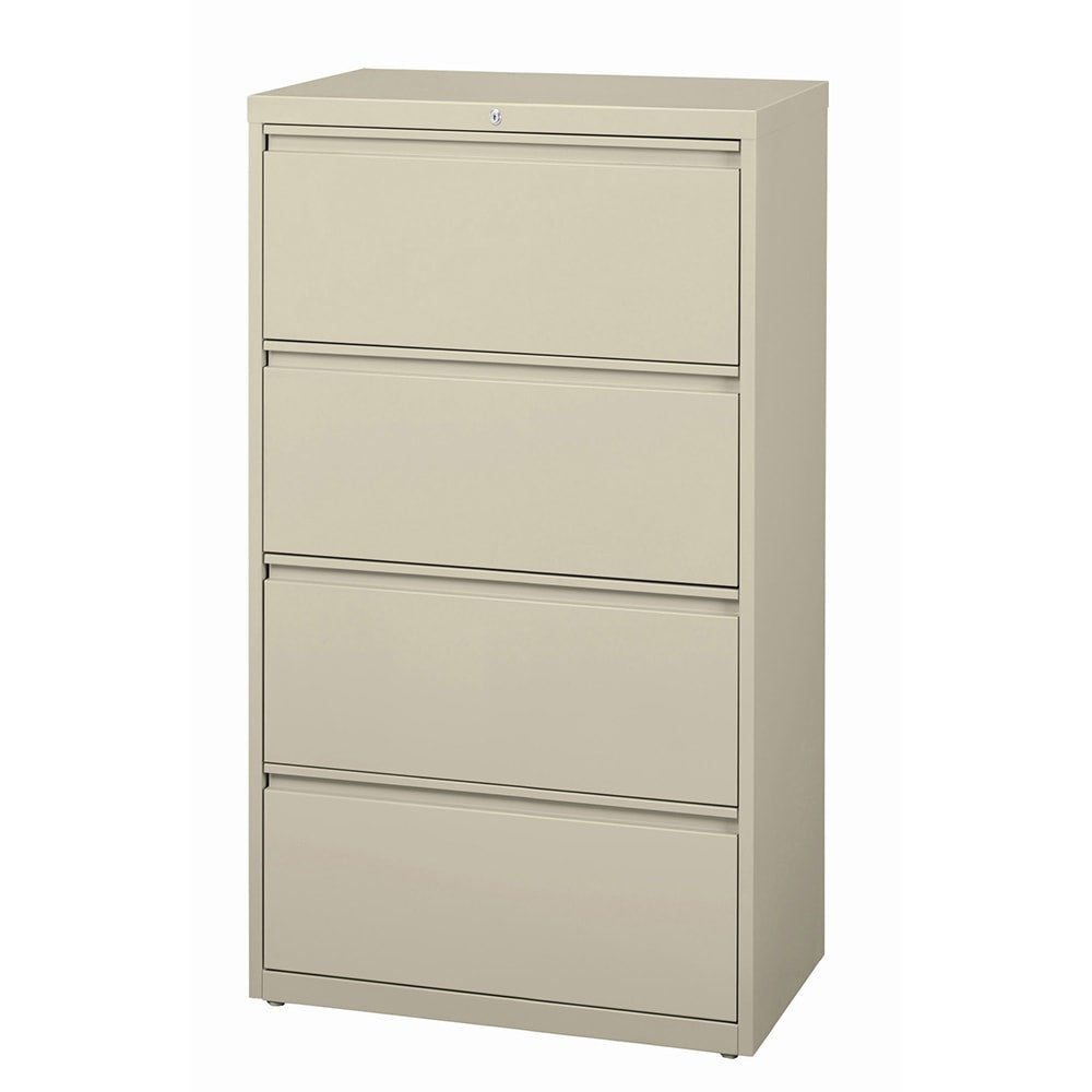 WorkPro 30inW x 18-5/8inD Lateral 4-Drawer File Cabinet, Putty