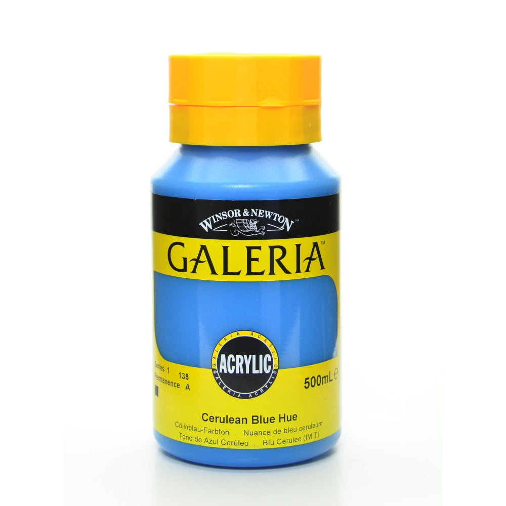 Winsor & Newton Galeria Flow Formula Acrylic Colors, 500 mL, Cerulean Blue Hue, 138