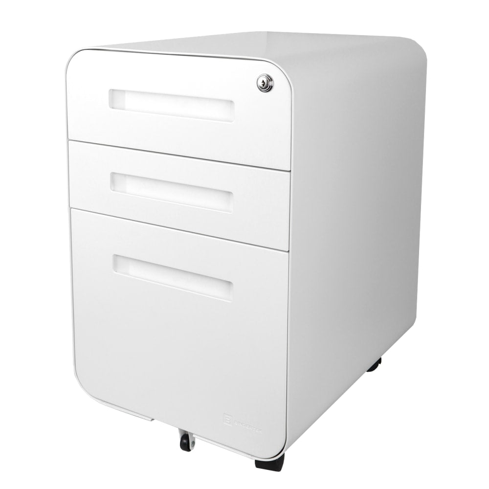 Bindertek Glide 20inD Vertical 3-Drawer File Cabinet, White