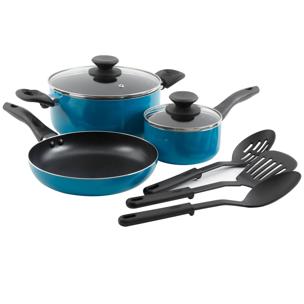 Gibson Home Palmer 8-Piece Cookware Set, Turquoise