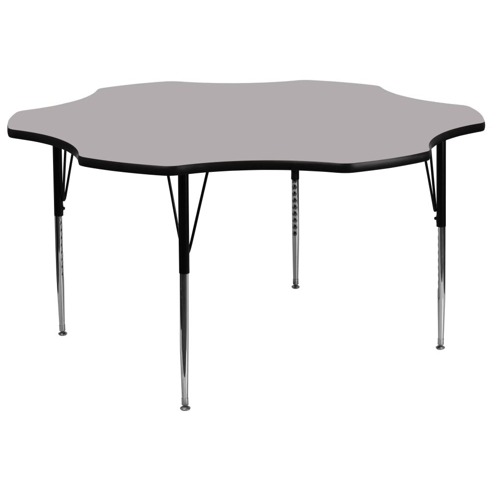 Flash Furniture 60ft" Flower Thermal Laminate Activity Table With Standard Height-Adjustable Legs, Gray