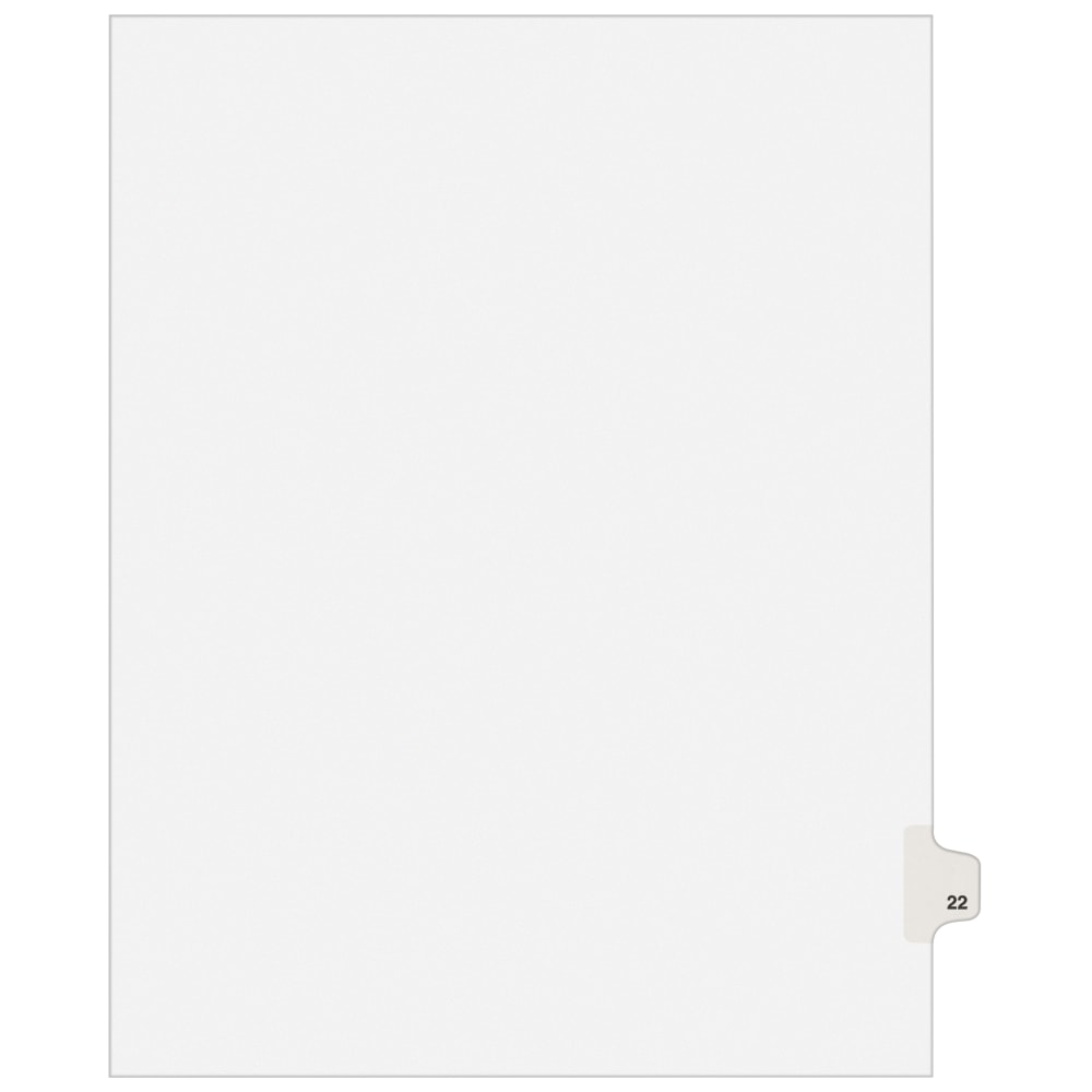 Avery Individual Legal Dividers Avery Style, Letter Size, Side Tab #22, White Dividers/White Tabs