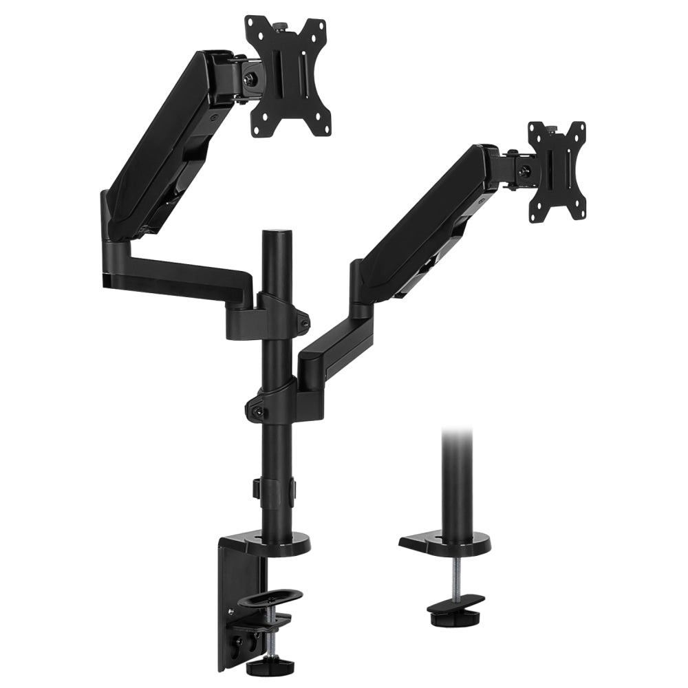 Mount-It! MI-4762 Dual-Monitor Arm Desk Mount, 17inH x 10inW x 4.3inD, Black