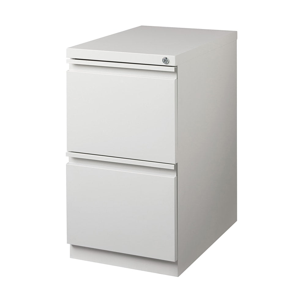 WorkPro 20inD Vertical 2-Drawer Mobile Pedestal File Cabinet, Light Gray