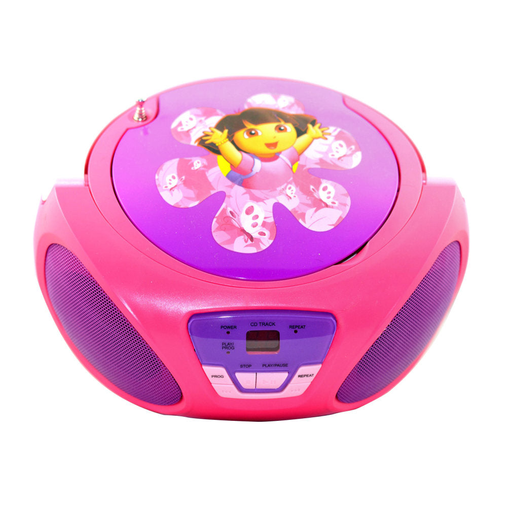 Sakar Dora the Explorer 99576830M CD Boombox, 8.25inH x 9inW x 5inD, Pink