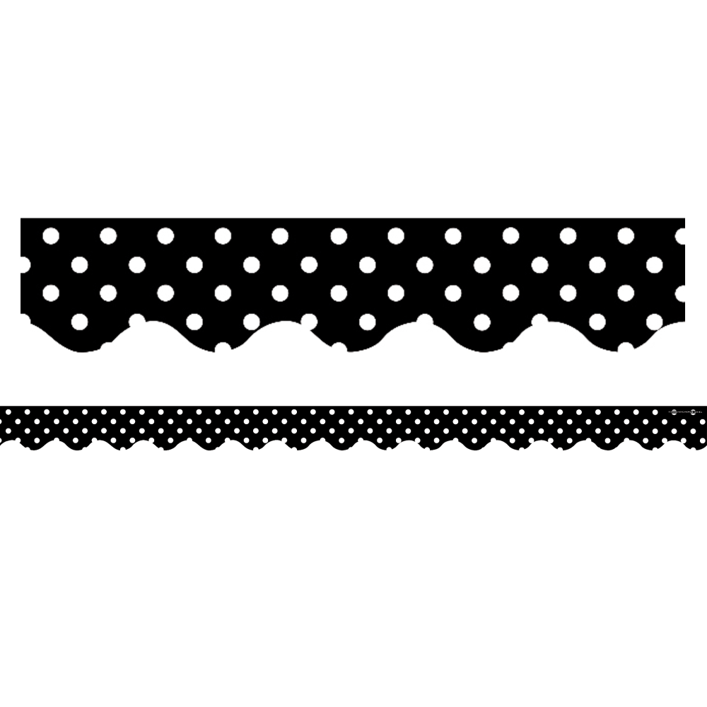 Teacher Created Resources Border Trim, Black Mini Polka Dots, 35ft Per Pack, Set Of 6 Packs