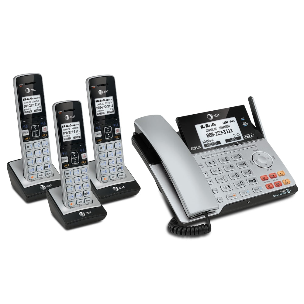 AT&T TL86103 2-Line DECT 6.0 Expandable Corded/Cordless Phone System with Digital Answering System