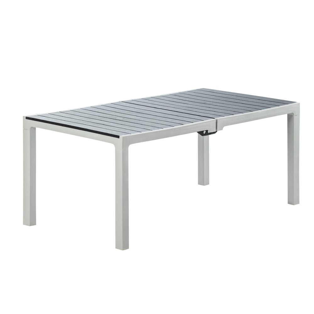 Inval Madeira Indoor And Outdoor Rectangular Plastic Patio Dining Table, 29-1/8in x 70-7/8in, Gray/Slate