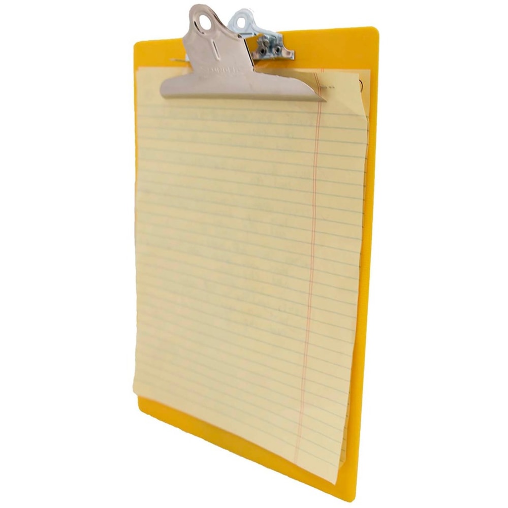 Saunders Plastic Clipboard, 1inClip, 96% Recycled, Yellow