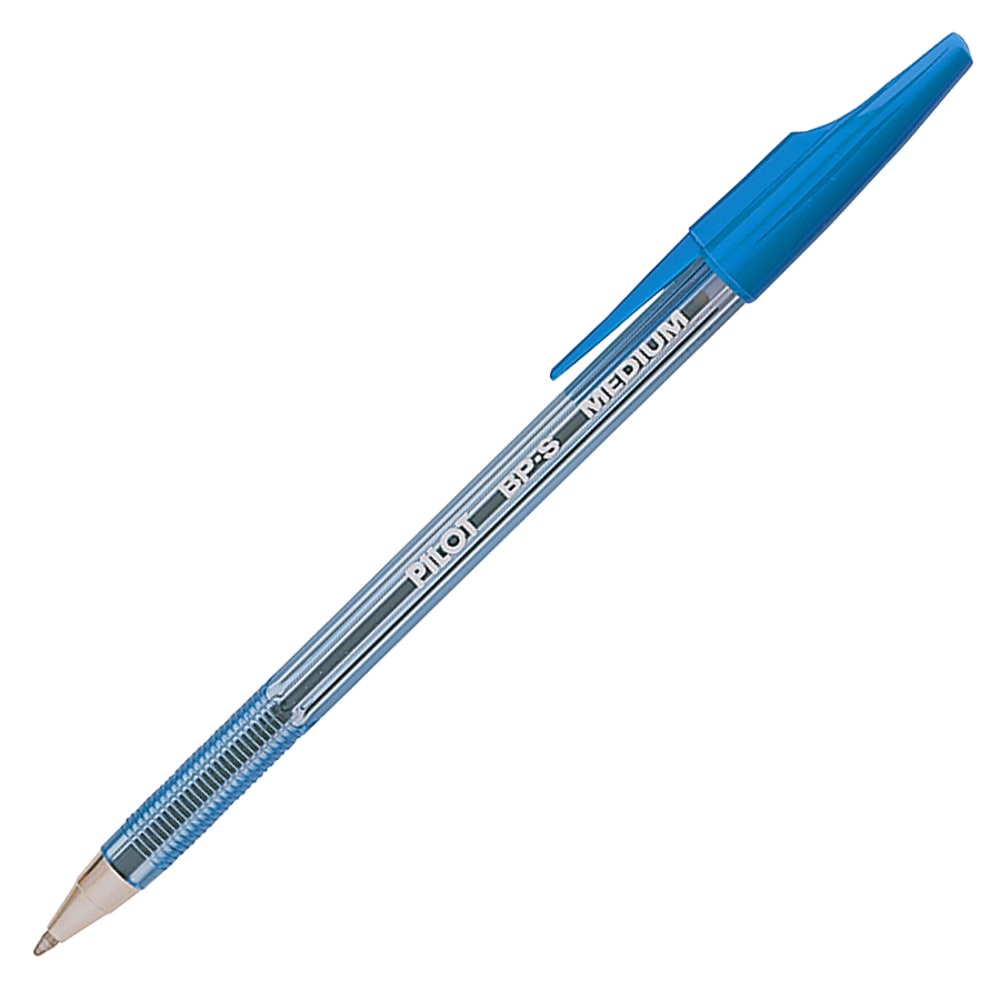 Pilot Better Ballpoint Pens, Medium Point, 1.0 mm, Blue Barrel, Blue Ink, Pack Of 12