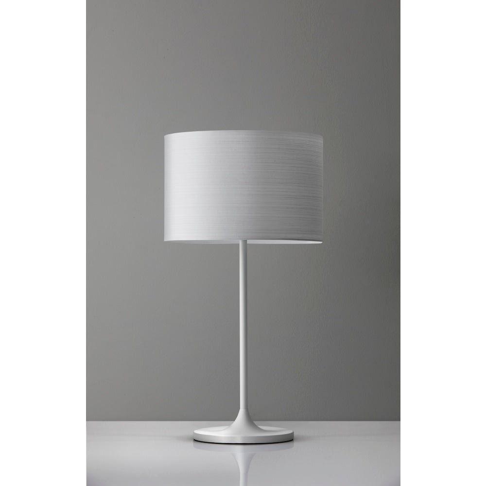 Adesso Oslo Table Lamp, 22 1/2inH, White Shade/White Base