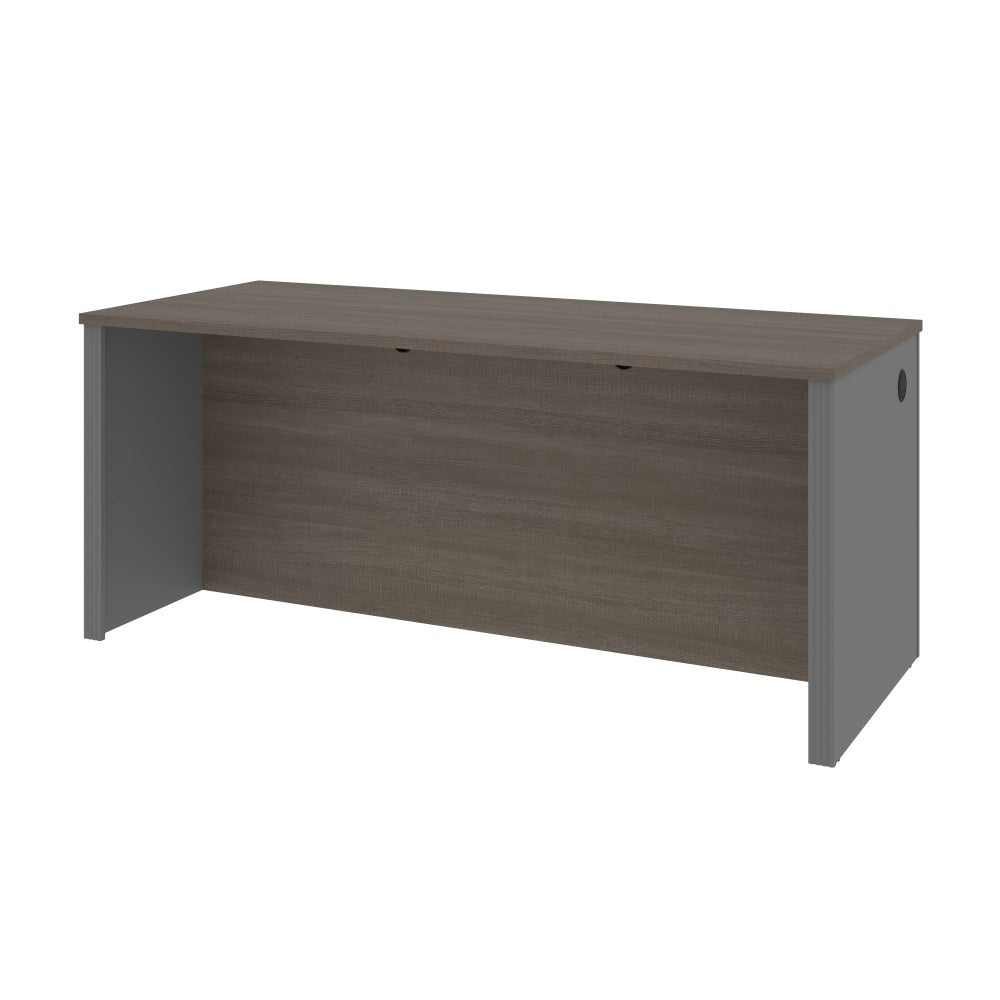 Bestar Prestige + 72inW Computer Desk Shell, Bark Gray/Slate