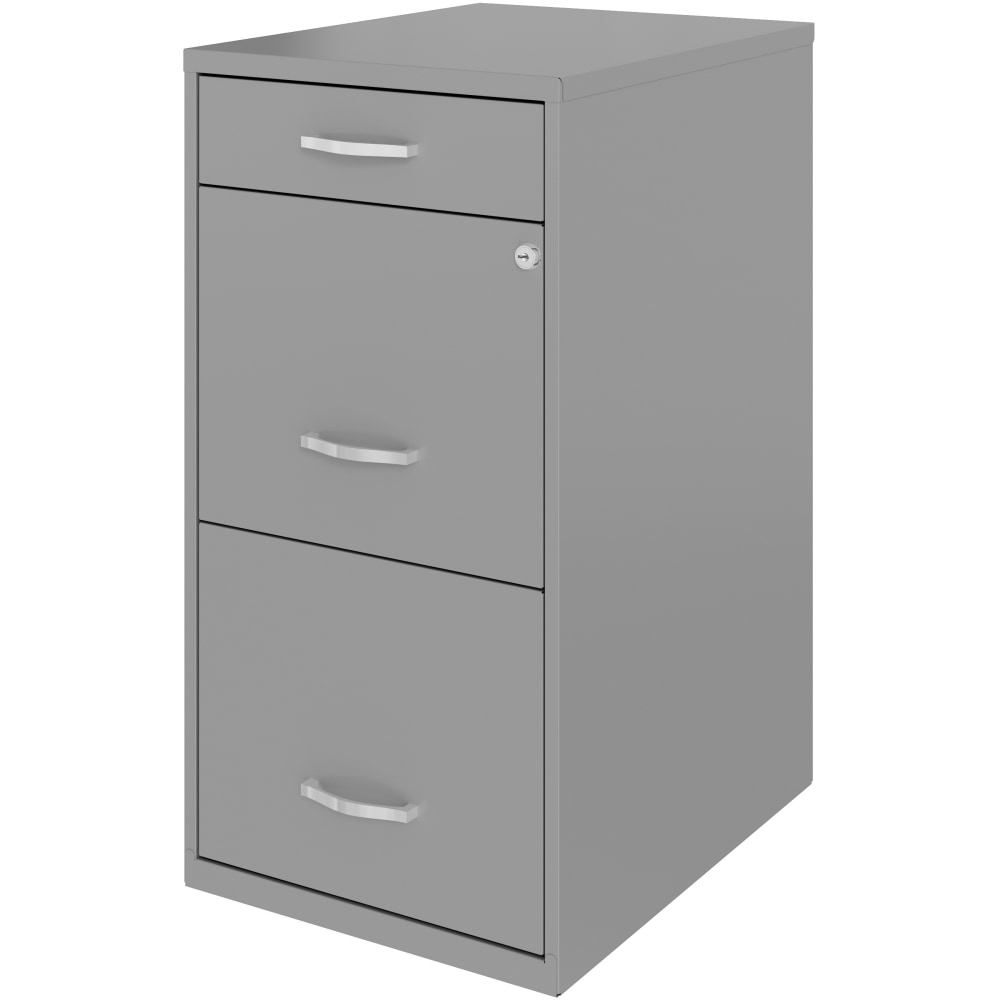 Realspace SOHO Organizer 18inD Vertical 3-Drawer File Cabinet, Silver