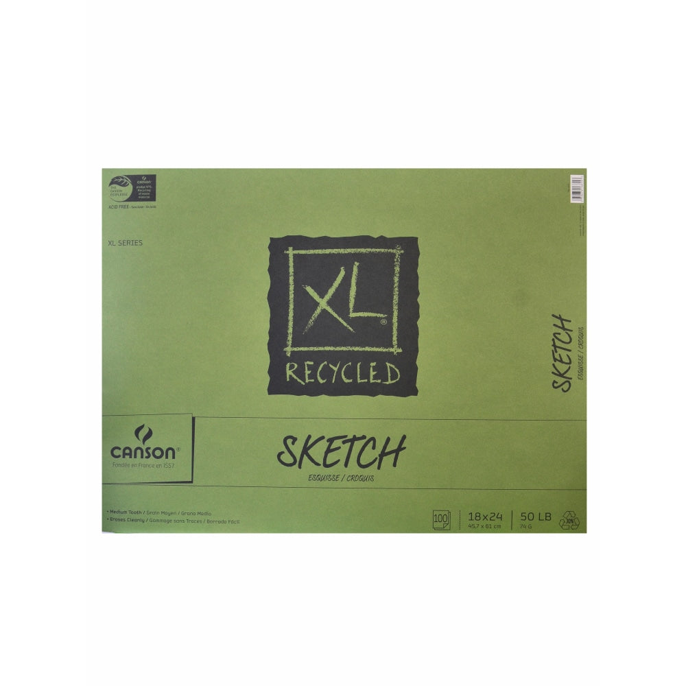 Canson XL Sketch Pads, Fold-Over, 18in x 24in, 100 Sheets