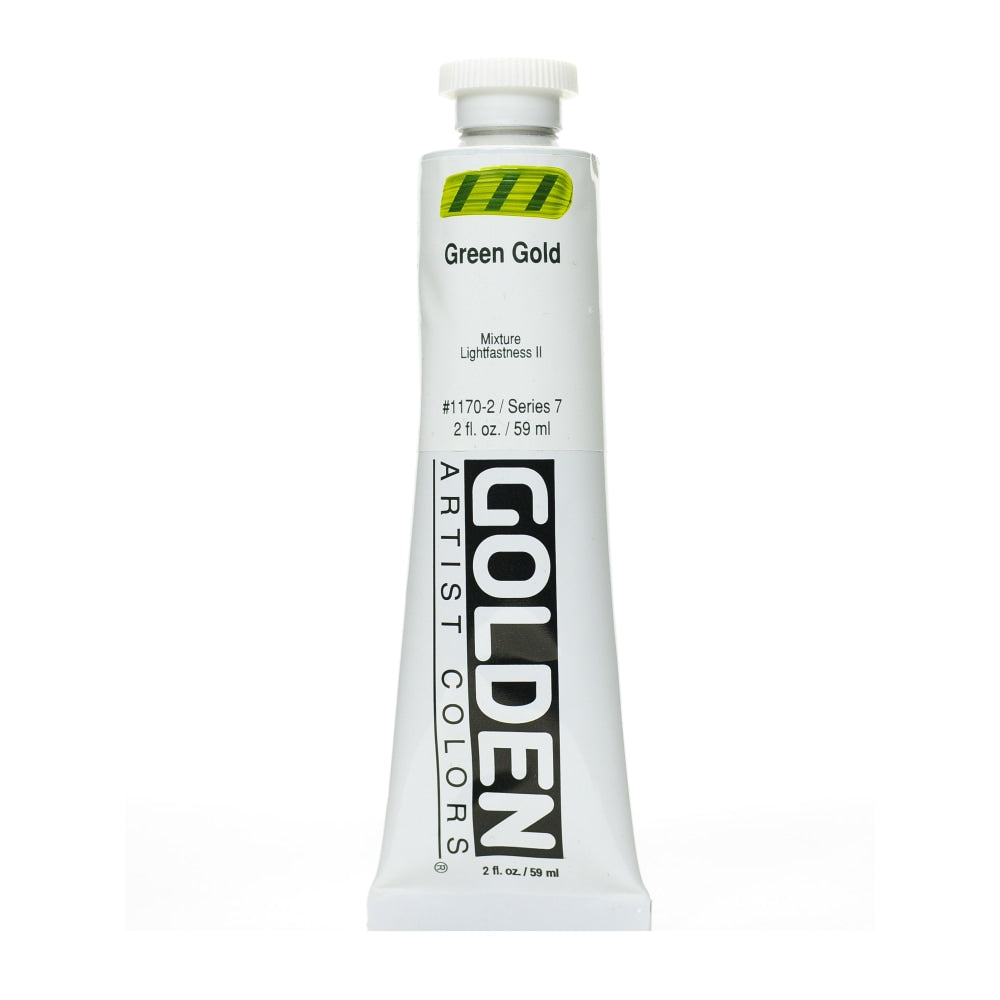 Golden Heavy Body Acrylic Paint, 2 Oz, Green Gold