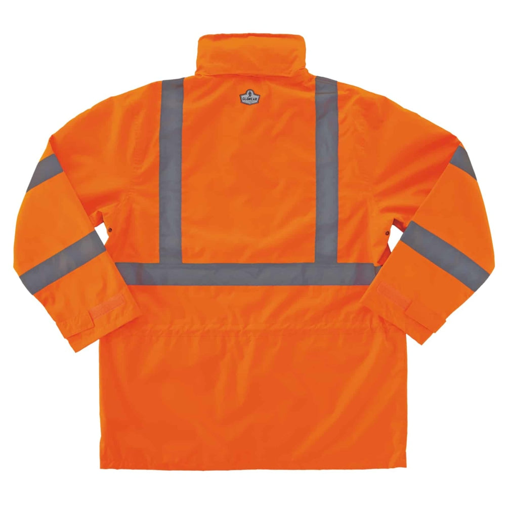 Ergodyne GloWear 8365 Type R Class 3 High-Visibility Rain Jacket, 5X, Orange