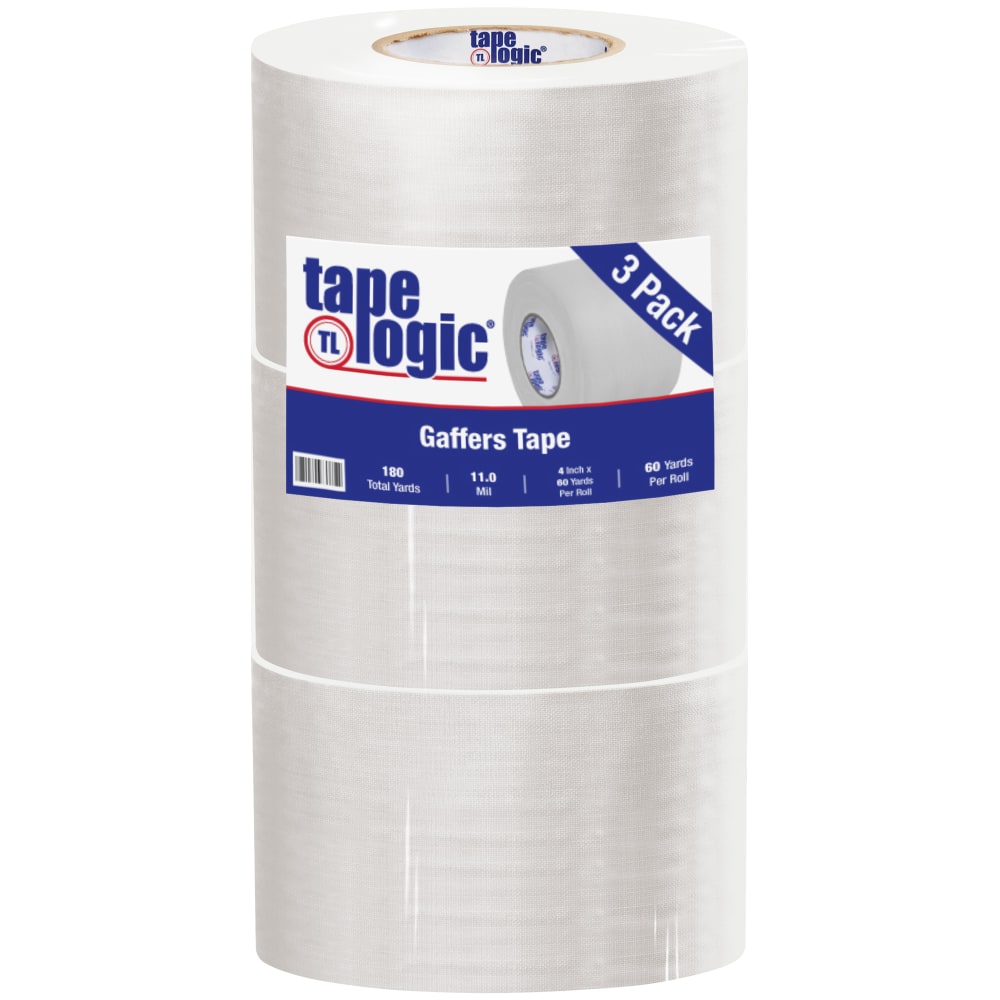 Tape Logic Gaffers Tape, 4in x 60 Yd., 11 Mil, White, Case Of 3 Rolls