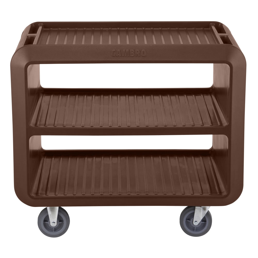 Cambro Service Cart Pro 3-Shelf Plastic Food Service Cart, 37-1/16inH x 23-13/16inW x 41-1/2inD, Dark Brown