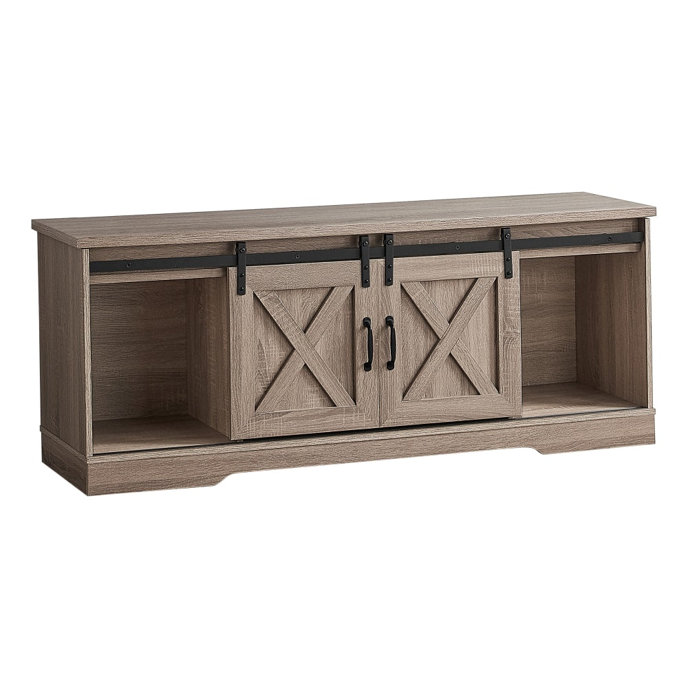 Monarch Specialties Jamie TV Stand, 23-1/2inH x 59inW x 15-1/2inD, Dark Taupe