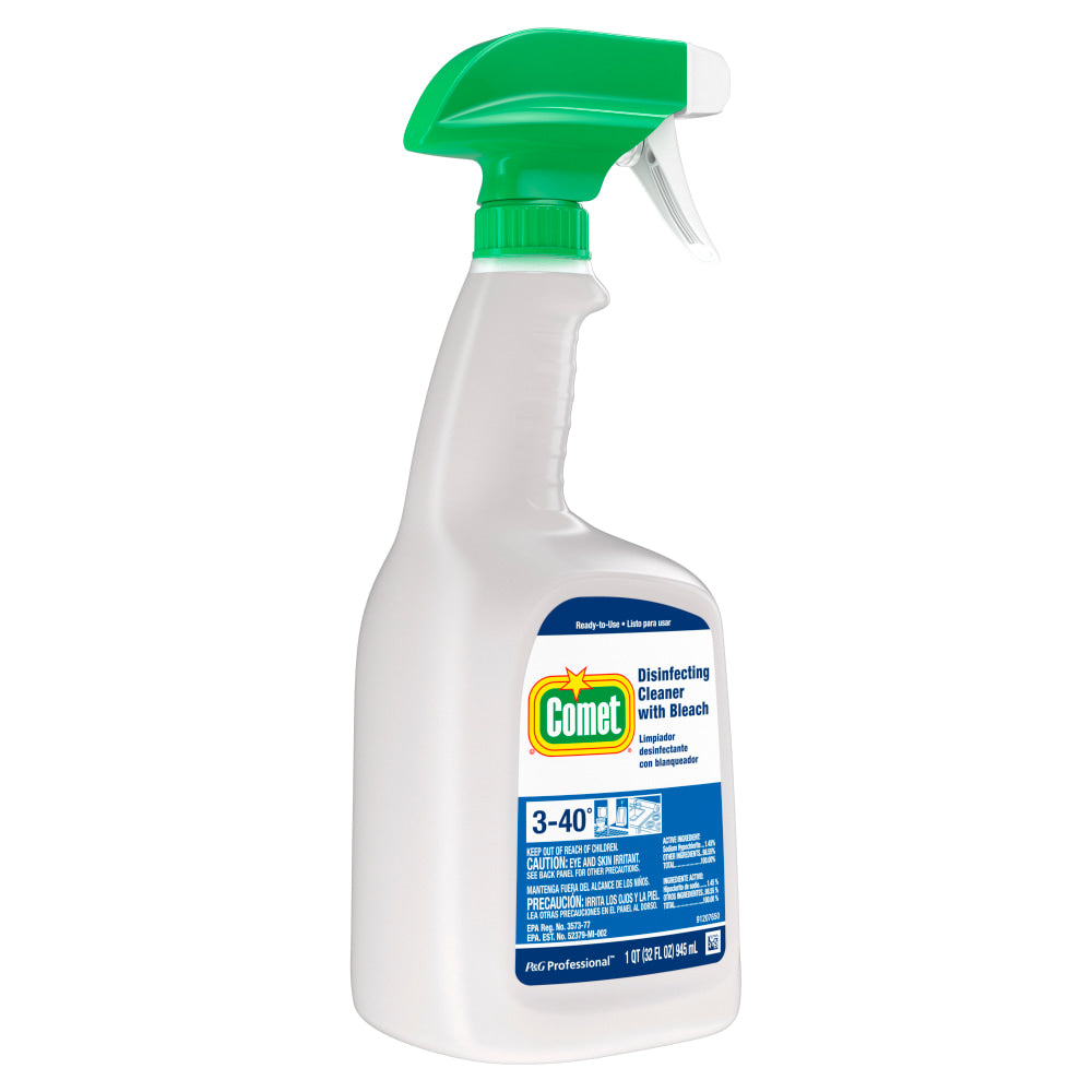 Comet Professional Multi Purpose Disinfecting Liquid Cleaner with Bleach Spray, 32 fl oz