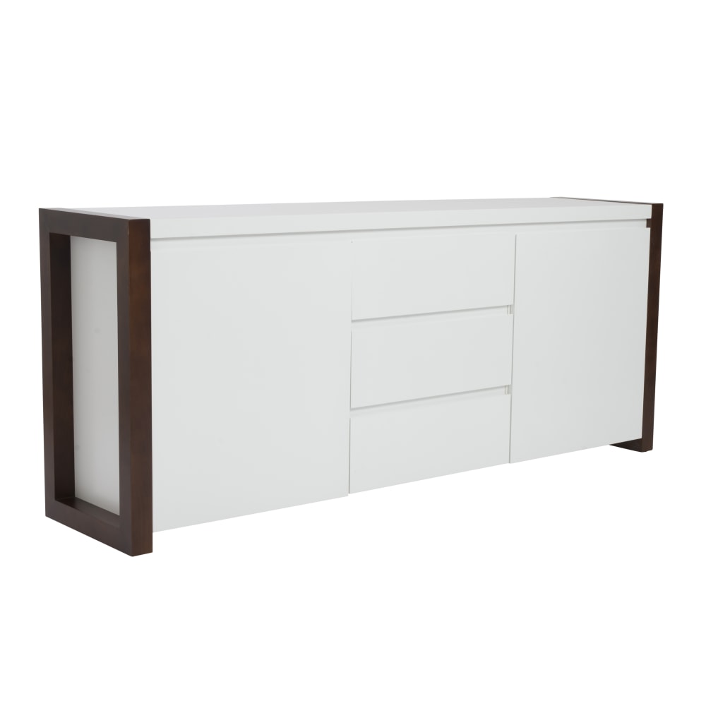 Eurostyle Manon 67inW Sideboard, Dark Walnut/Matte White