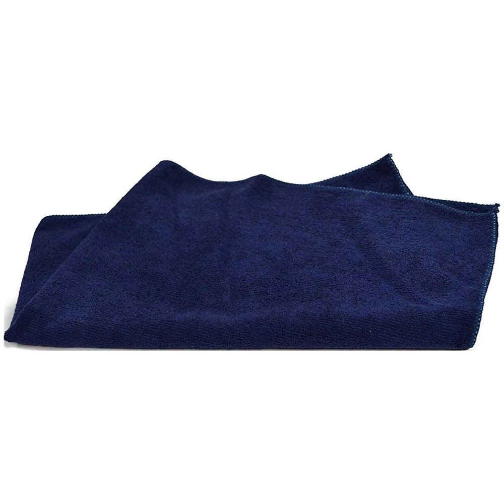 Pro-Clean Basics Microfiber Terry Hand Towels, 16in x 27in, Navy, Pallet Of 2,700 Towels