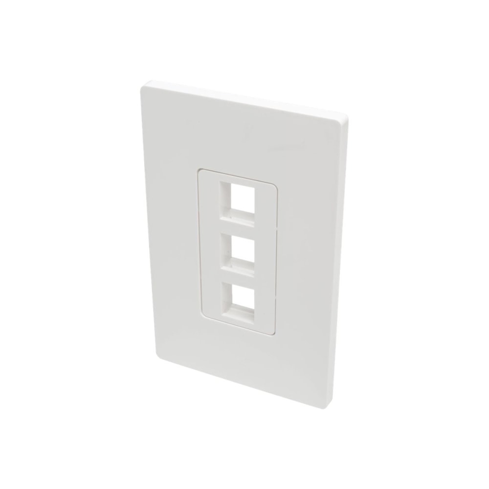 Tripp Lite Single-Gang 3-Port Wall Plate Keystone Cat5/6 USB HDMI Dport RCA - Faceplate - white - 1-gang - 3 ports - TAA Compliant