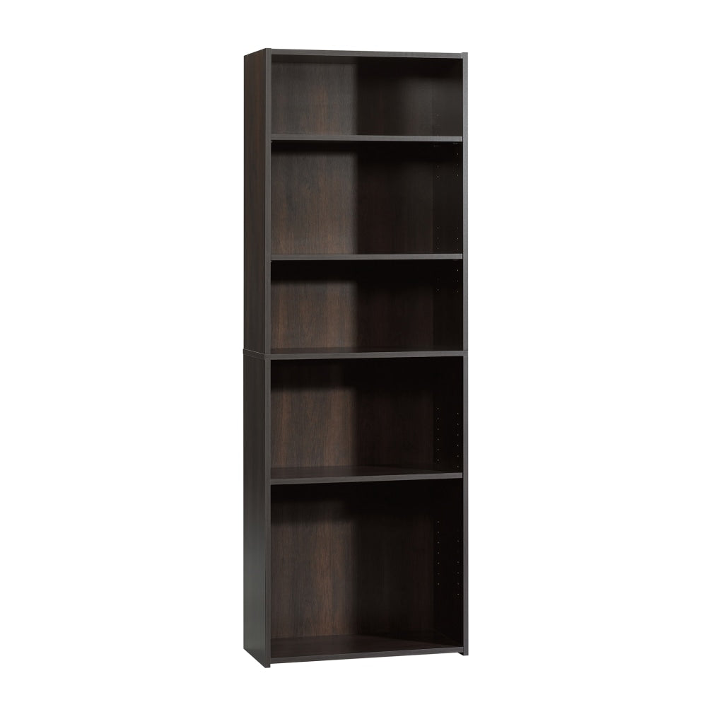 Sauder Beginnings 71 3/16inH 5-Shelf Transitional Bookcase, Red/Dark Finish, Standard Delivery