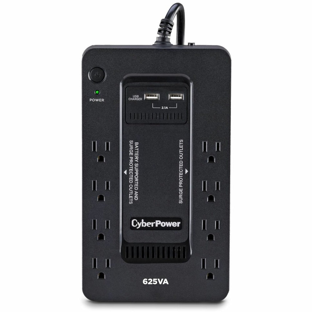 CyberPower ST625U Standby UPS Systems - 625VA/360W, 120 VAC, NEMA 5-15P, Compact, 8 Outlets, PowerPanel Personal, $100000 CEG, 3YR Warranty