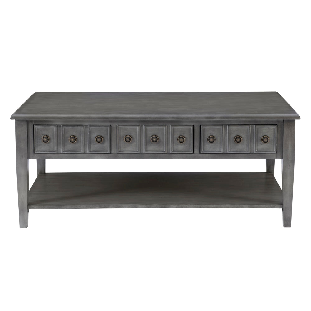 Powell Southam Coffee Table, 20inH x 47-3/4inW x 28inD, Gray