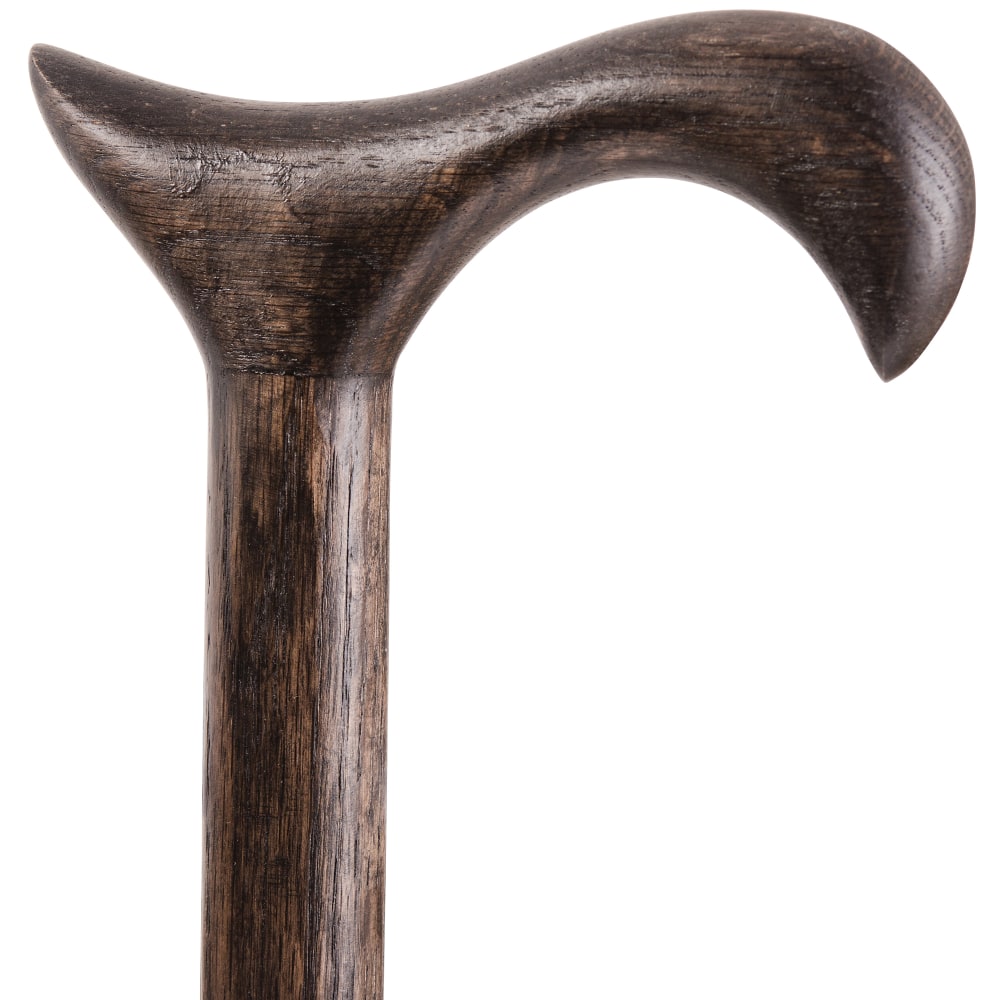 Brazos Walking Sticks Twisted Oak Walking Cane With Derby Handle, 37in, Flint