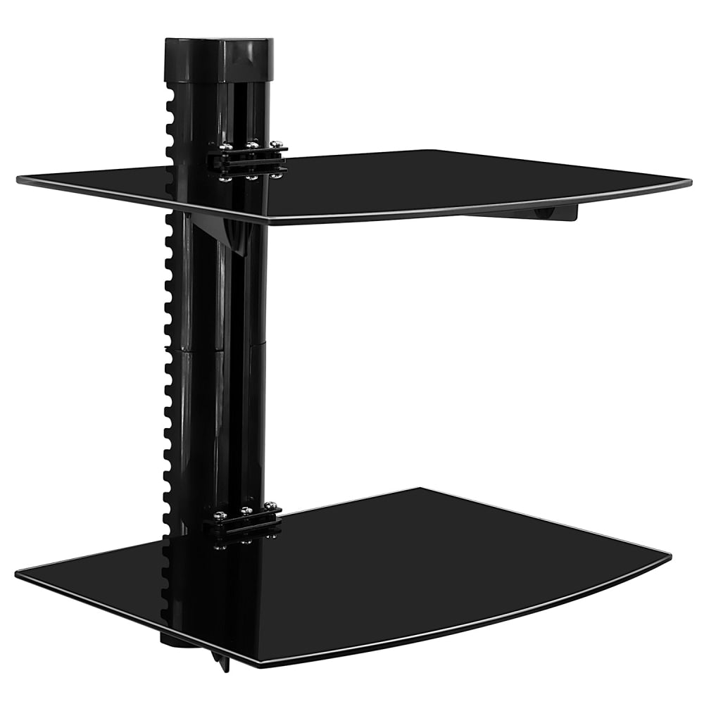 Mount-It! MI-892 2-Tier Wall Mounted Floating Shelf, 15-13/16inH x 14-1/4inW x 9-13/16inD, Black