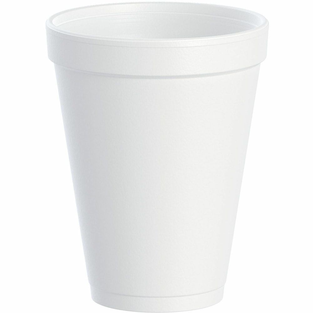 Dart Insulated Foam Drinking Cups, White, 12 Oz, Box Of 1,000, DCC12J12