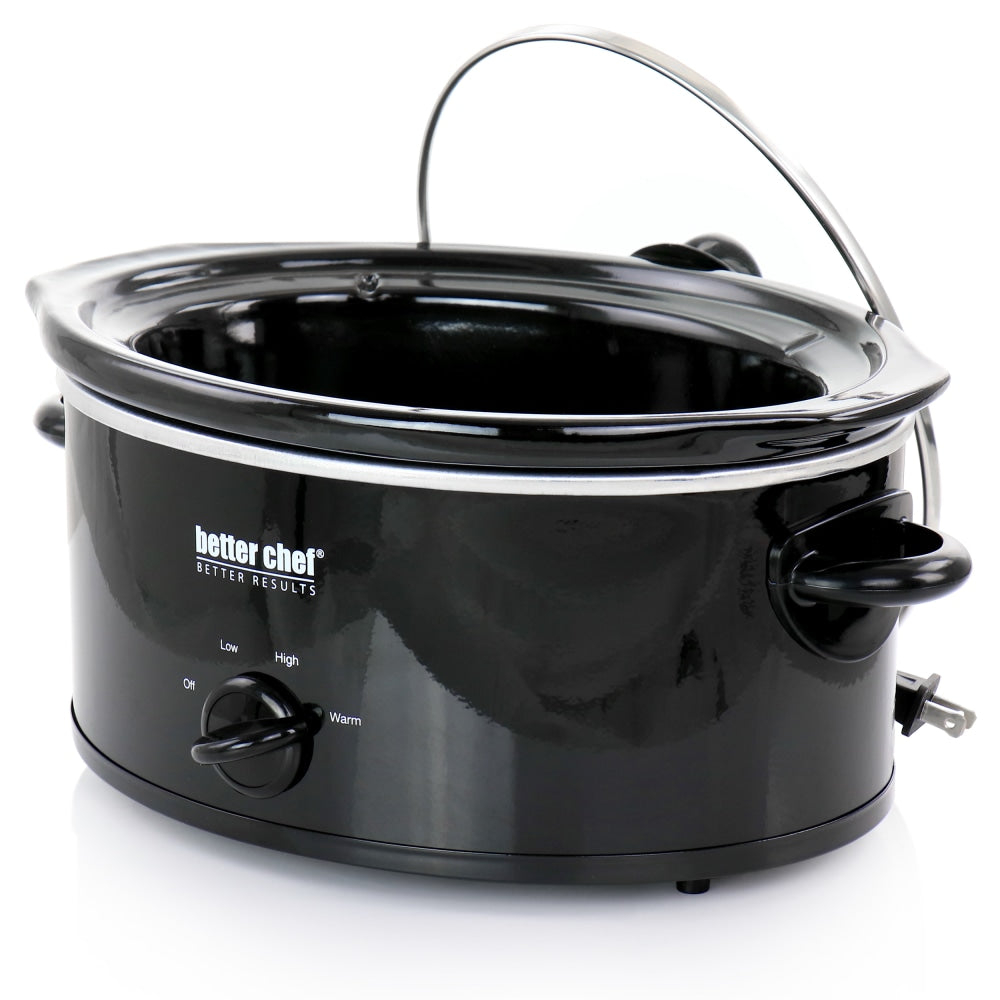 Better Chef 3-Quart Slow Cooker With Removable Stoneware Crock, Black