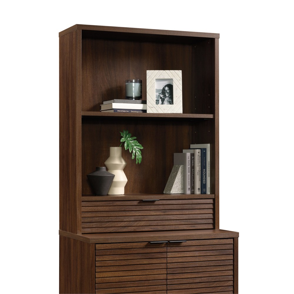 Sauder Englewood 26inH Hutch For Library Base, Spiced Mahogany