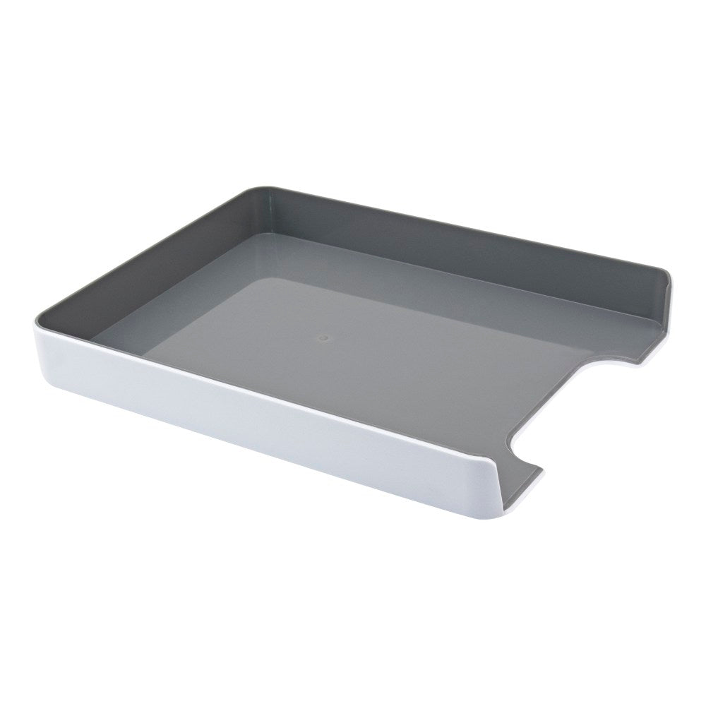 Fusion Letter Tray, 1 3/4inH x 10inW x 12 3/4inD, White/Gray