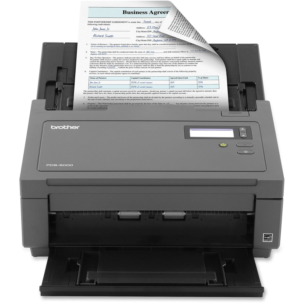 Brother PDS-5000 High Speed Desktop Scanner - Duplex - Desktop Scanner - 60ppm - SuperSpeed USB 3.0 - Duplex - 2-line mono display - 24-bit color