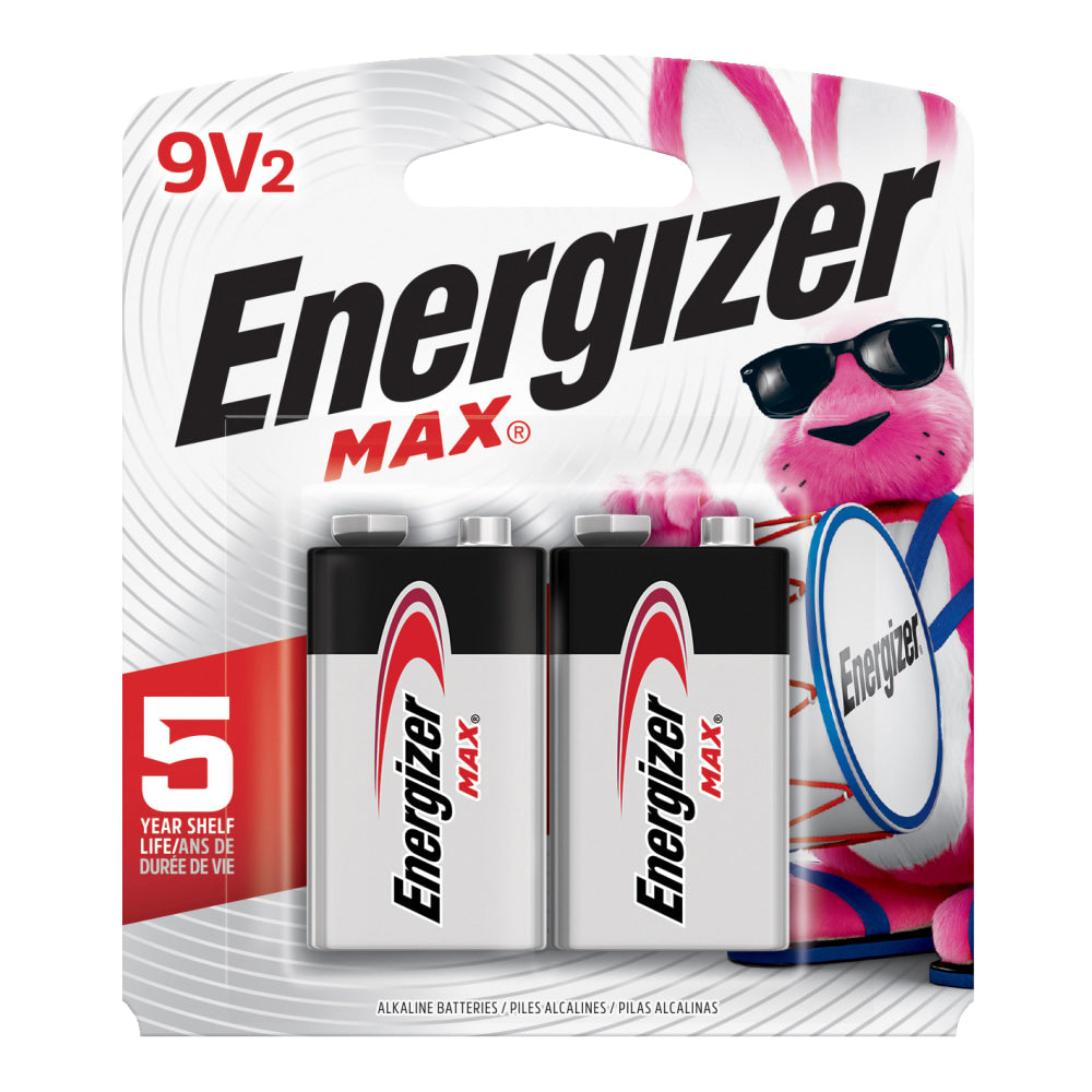 Energizer Max 9-Volt Alkaline Batteries, Pack Of 2