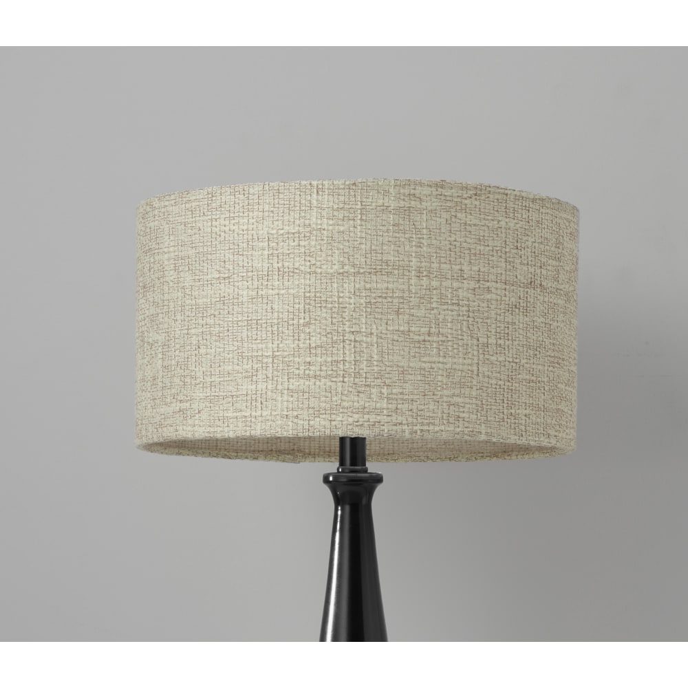 Adesso Linda Table Lamp, 21 1/2inH, Brown/Light Yellow Shade/Black Base