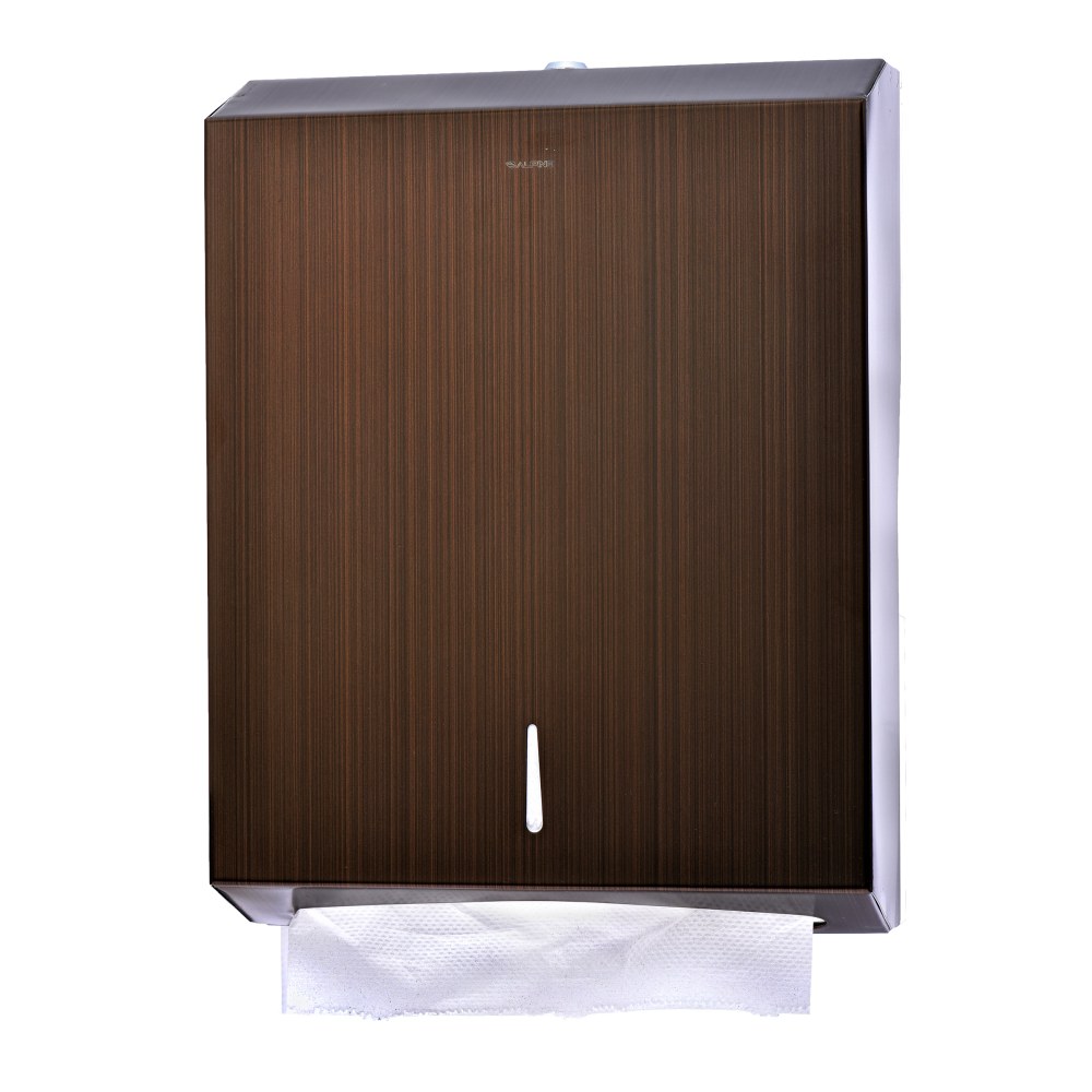 Alpine Industries Stainless Steel Brushed C-Fold/Multi-Fold Paper Towel Dispensers, Brown, Pack Of 2 Dispensers